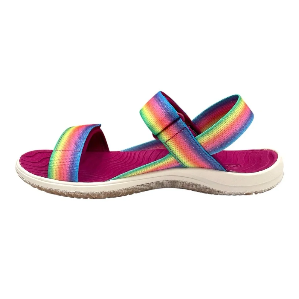 KEEN Youth Girls Elle Backstrap Sandal Size 7/Women's Size 9 Rainbow Adjustable